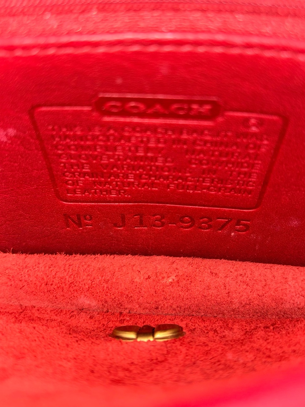 Coach Dinky Classic Red Leather Crossbody Bag with Gold Turn-Lock - Picture 7 of 10